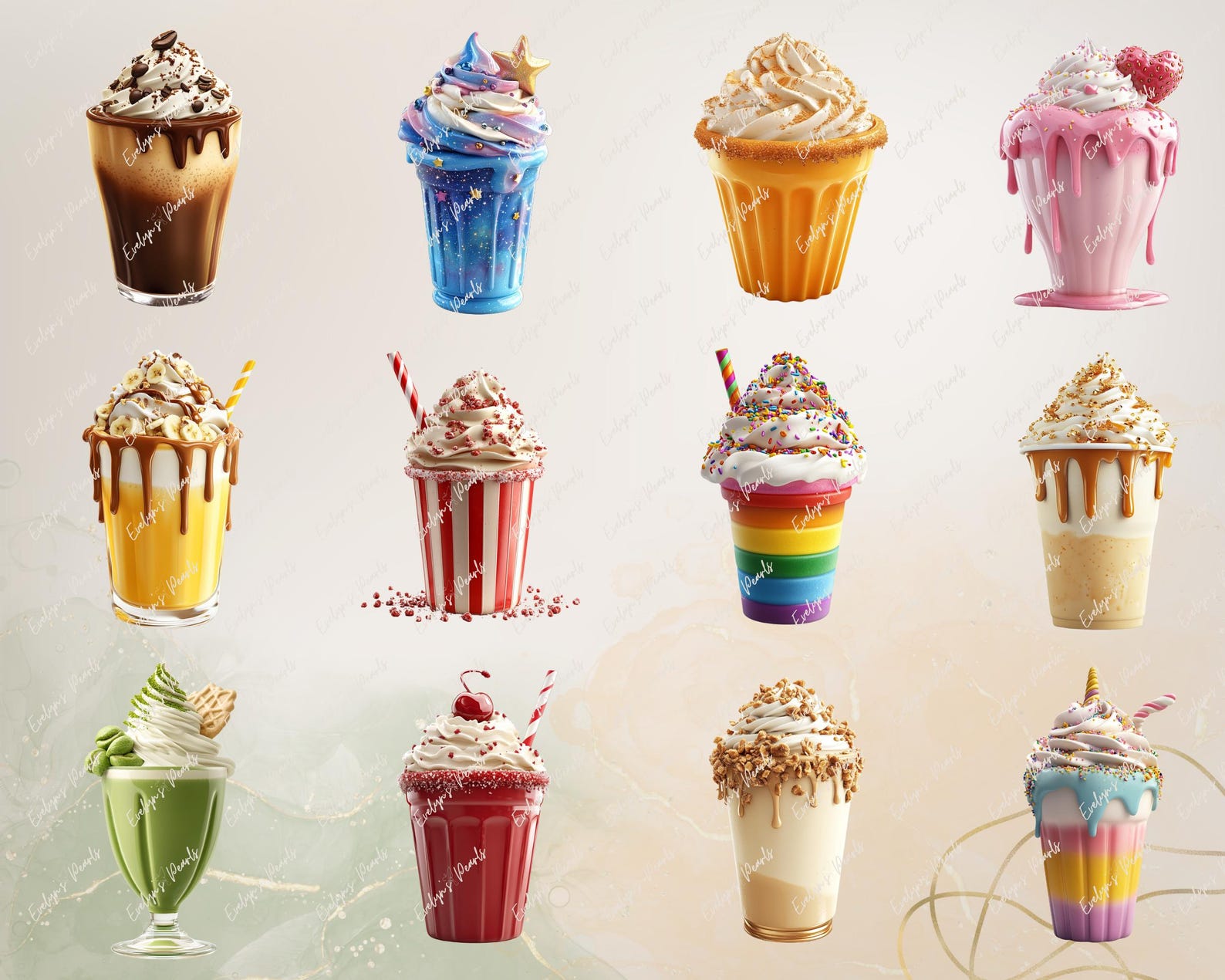 Shakes Sticker Design Shakes Clipart Milkshakes PNG Food Clipart Cute Cartoon PNG Kids ...