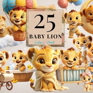Lion Clipart bébé Lion PNG Clipart bébés animaux mignons animaux de safari Clipart chambre d'enfant Art mural PNG Jungle | Clipart à usage commercial transparent