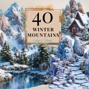 Montanhas de Inverno Caminhos de Montanha de Inverno PNG Clipart de Casa de Inverno Paisagens de Inverno PNG Decoração de Inverno | Clipart de Uso Comercial Transparente