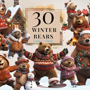 Winter beren clipart grillige beer png winter bosrijke png clipart seizoensdecor PNG feestelijke clipart | Clipart transparant voor commercieel gebruik