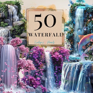 Waterval clipart waterval PNG natuur clipart tropisch eiland PNG magische waterval clipart sprookje | Clipart transparant voor commercieel gebruik