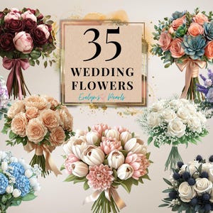 Flor Clipart Casamento Flores PNG Decoração Casamento PNG Cartão Casamento Clipart Rosas PNG Celebração Clipart | Uso Comercial Clipart Transparente