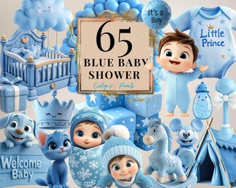 Blue Baby Shower Clipart Its a Boy Clipart Gender Reveal PNG Baby Boy Birthday Clipart Nursery PNG | Commercial Use Clipart Transparent