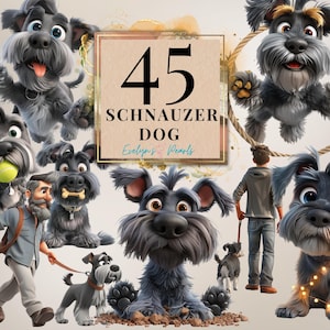 Dog Clipart Schnauzer Dog PNG Cute Dog Lovers Clipart Dog Breeds PNG Cartoon Dog Clipart Animal PNG | Commercial Use Clipart Transparent