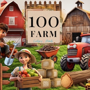 Granja Clipart Granja Granero PNG Lindo Granjero Clipart Granja Animal PNG Granero Clipart Vivero Arte Clipart Dibujos Animados / Uso Comercial Clipart Transparente
