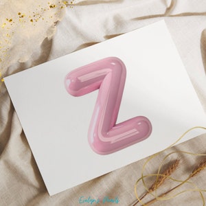 Roze Bubble Letters Clipart 26 Engels alfabet PNG Planner Clipart Scrapbook PNG kaart Clipart Sticker | Clipart transparant voor commercieel gebruik afbeelding 7