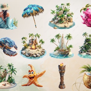 Tropisk ö PNG Natur Clipart tropisk strand PNG Sommar Clipart Resor PNG Vattenfall Clipart Hav | Kommersiellt bruk Clipart Transparent bild 4