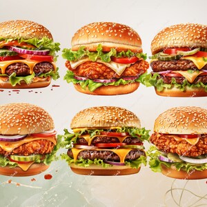 Burger Clipart Pommes Clipart Clipart Essen Clipart Käse Hamburger PNG Fast Food Clipart PNG Burger PNG Pommes | Kommerzielle Nutzung Clipart Transparent Bild 4