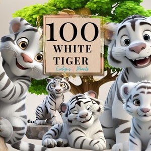 Tijger clipart witte tijger png dierlijke clipart safari dier png cartoon clipart schattige dieren png oerwoud | Clipart transparant voor commercieel gebruik