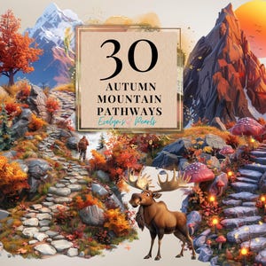 Herfst berg clipart herfst bergpaden png seizoensgebonden decor clipart magische paddenstoel pad png | Clipart transparant voor commercieel gebruik
