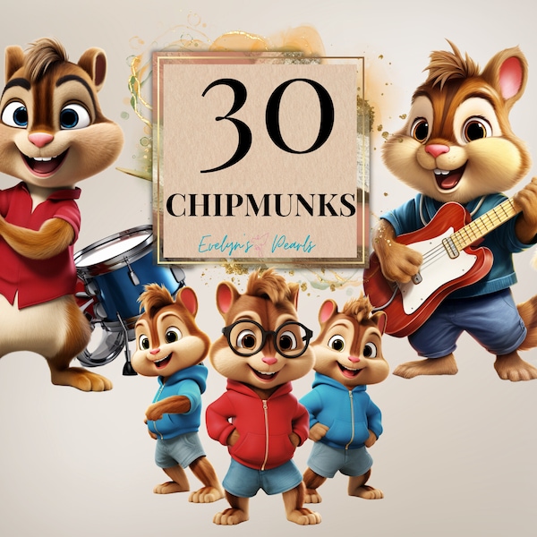 Chipmunks Clipart Cute Chipmunks PNG Animal Clipart Nursery Wall Art PNG Woodland Animal Clipart Kids | Commercial Use Clipart Transparent