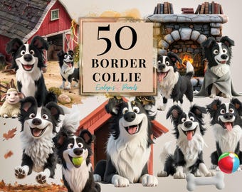 Dog Clipart Border Collie Dog PNG Dog Lovers Clipart Dog Breeds PNG Cartoon farm Dog Clipart Animal PNG | Commercial Use Clipart Transparent