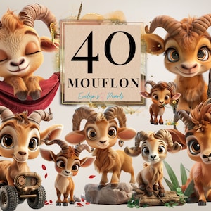 Mufflon Clipart Mufflon niedliches Tier PNG Safari Tier Clipart Dschungel PNG Kinderzimmer Kunst PNG Kinder Grafiken | Kommerzielle Nutzung Clipart Transparent