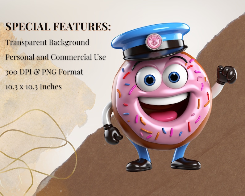 Doughnut Clipart Happy Doughnut Clipart Cute Doughnut PNG Food Clipart Sweet PNG Dessert Clipart Kids | Commercial Use Clipart Transparent image 2