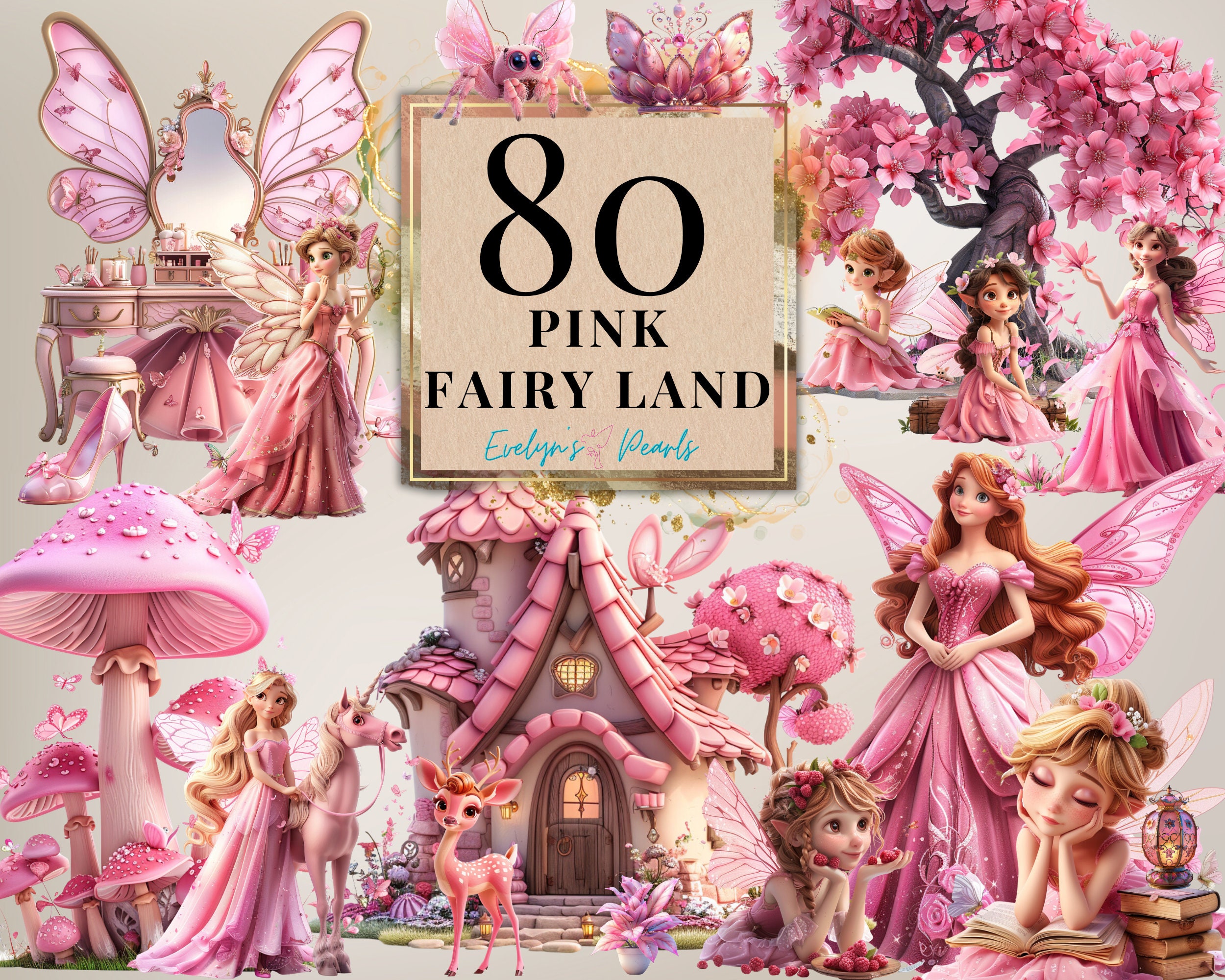 Fairy Clipart Pink Fairy Land PNG Magical Fairy Garden Clipart Magical ...