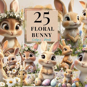 Coelho Clipart Floral Coelho PNG Flores Silvestres Clipart Coelho Bonito Clipart Primavera Coelho PNG Prado Primavera | Uso Comercial Clipart Transparente