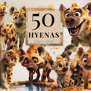 Hyena Clipart Cute Hyena PNG Safari Animal Clipart Jungle PNG Clipart Cartoon Clipart Kids Book Graphic | Commercial Use Clipart Transparent