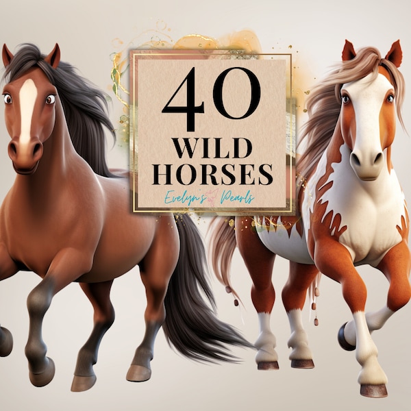 Horse Clipart Wild Horse PNG Baby Horse Clipart Animal PNG Farm Horse Clipart Ponies PNG Cartoon Clipart |Commercial Use Clipart Transparent