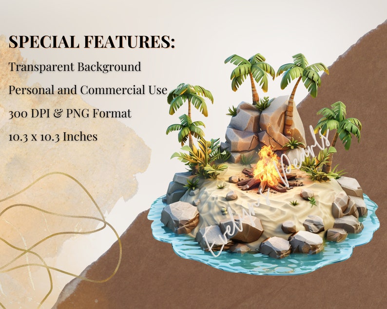 Tropisk ö PNG Natur Clipart tropisk strand PNG Sommar Clipart Resor PNG Vattenfall Clipart Hav | Kommersiellt bruk Clipart Transparent bild 2