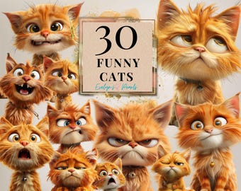 Funny Cat PNG Quirky Cat Clipart Humorous Cat PNG Cute Animals Clipart Sublimations Graphics Pets PNG | Commercial Use Clipart Transparent
