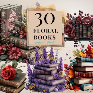 Libro Clipart Libro floreale PNG Libro magico Clipart Biblioteca Decor PNG Lettura Clipart Libro di fiabe PNG/Uso commerciale Clipart Trasparente