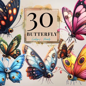Schmetterling Clipart Bunt Schmetterling Clipart Insekt Clipart Niedliche Schmetterling Clipart Tier PNG Kinderzimmer | Kommerzielle Nutzung Clipart Transparent