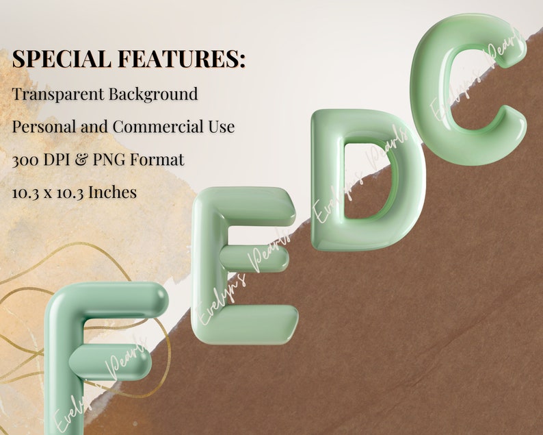 Letters Clipart 3D Green Bubble Letters PNG 26 English Alphabet Clipart ...
