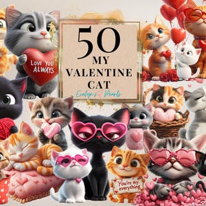 Mi gato de San Valentín Clipart San Valentín PNG Razas de gatos Clipart Amantes de los gatos PNG Clipart de animales Amor Gato peculiar I Uso comercial Clipart Transparente
