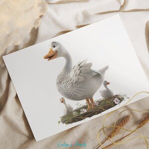 Goose Clipart Cute Goose PNG Bird Clipart Amazon Birds PNG Woodland Animal Clipart Nursery Wall Art PNG |Commercial Use Clipart Transparent image 7