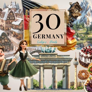 Deutschland Clipart Deutsches Symbol Wahrzeichen PNG Urlaub Reise Clipart Deutsche Flagge, Food Clipart Festival PNG | Kommerzielle Nutzung Clipart
