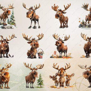 Moose Clipart Cute Moose PNG Safari Animals Clipart Baby Animals ...