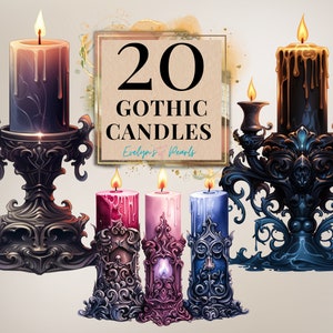 Gothic Kerze Cliparts Kerzen PNG Gruselige Cliparts Gruselige Cliparts Gothic Party Kerzen PNG Gruselige Dekor | Kommerzielle Nutzung Clipart Transparent