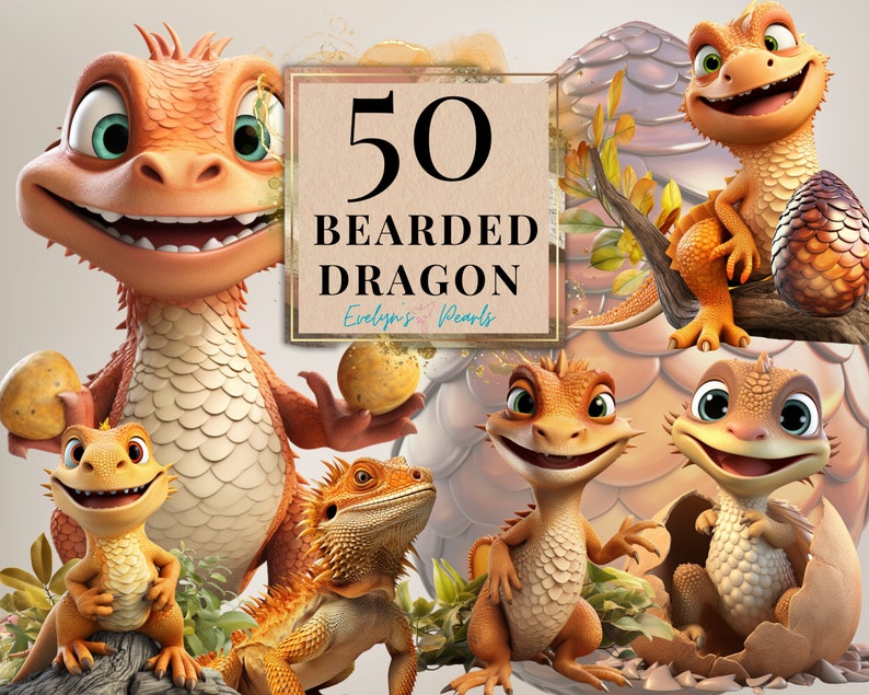 Bearded Dragon Clipart Cute Dragon PNG Animal Clipart Lizard PNG Desert ...