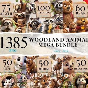 Woodland Animals Mega Bundle Clipart 1385 PNG Cute Woodland Clipart Wildlife PNG Zoo Forest Animal PNG | Commercial Use Clipart Transparent