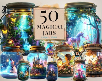 Magical Jar Clipart Fantasy Jar PNG Magical Fairy Land Clipart Castle PNG Magical Forest Clipart Fairy In Jar PNG | Commercial Use Clipart