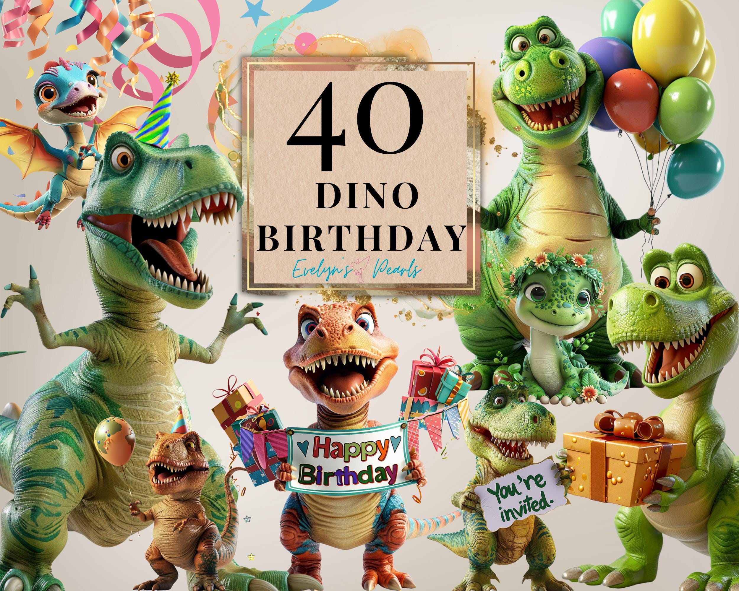 Biglietto Di Compleanno Con Dinosauro Per Bambini - Rawwr Birthday Card Con Busta
