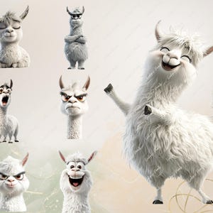Quirky Llama Clipart Funny Llama PNG Humorous Llama Clipart Quirky Animals Clipart Sublimations Farm PNG| Commercial Use Clipart Transparent image 5