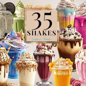 Shakes Clipart Milkshakes PNG Food Clipart Cute Cartoon PNG Kids Clipart Printable Sticker PNG Desserts | Commercial Use Clipart Transparent