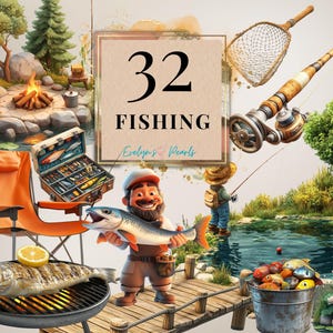 Fishing Clipart Fathers Day PNG Summer Clipart Travel PNG Camping Clipart Fishing Items PNG Countryside | Commercial Use Clipart Transparent