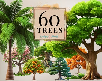 Tree Clipart Forest Tree PNG Spring Clipart Fall PNG Winter Clipart Cherry Blossom Tree Clipart Nature | Commercial Use Clipart Transparent