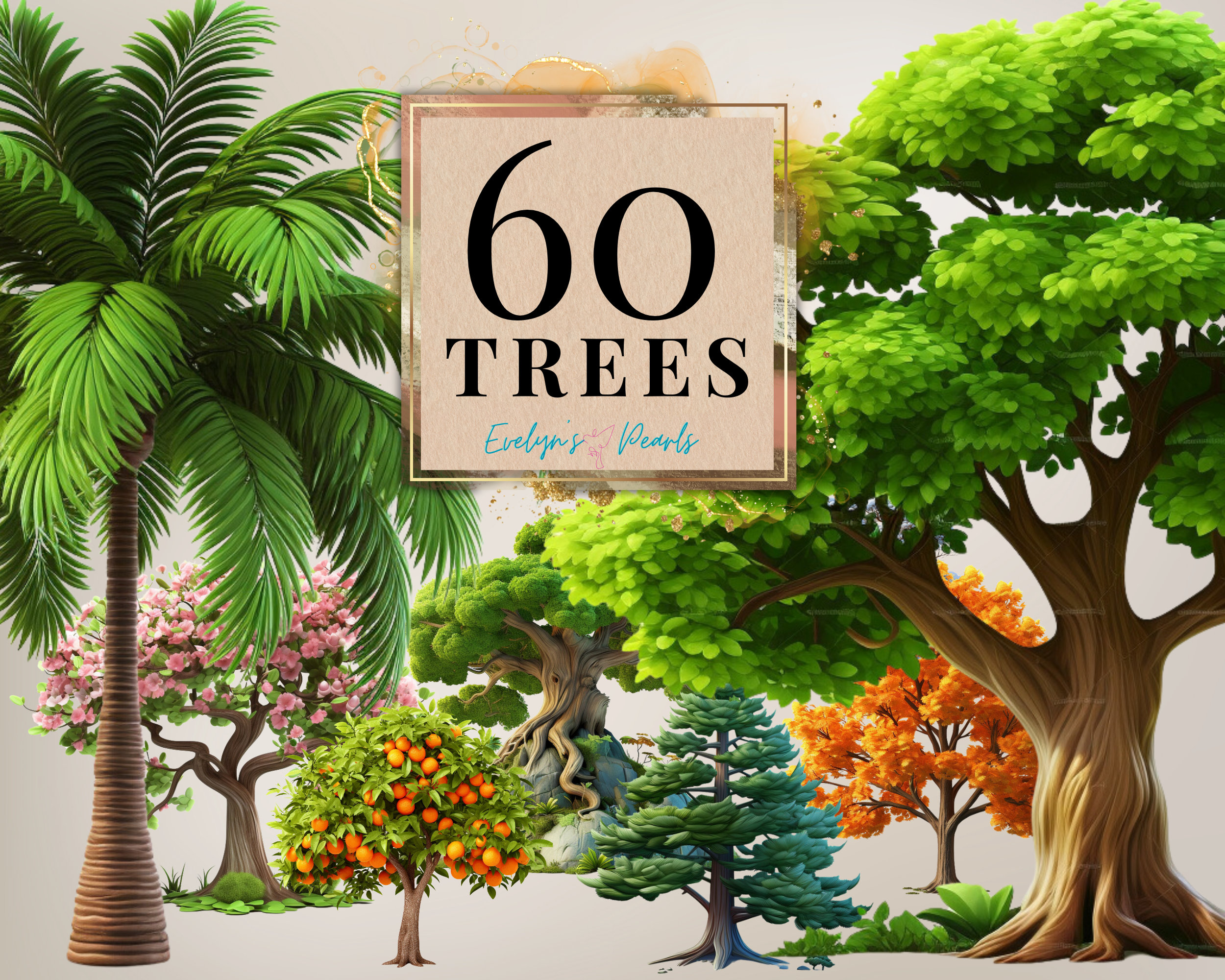 Spring Tree Clipart - Etsy