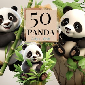 Panda Clipart schattige Panda Clipart PNG Safari dieren Clipart Jungle PNG kinderkamer Wall Art Clipart kinderen | Commercieel gebruik Clipart transparant
