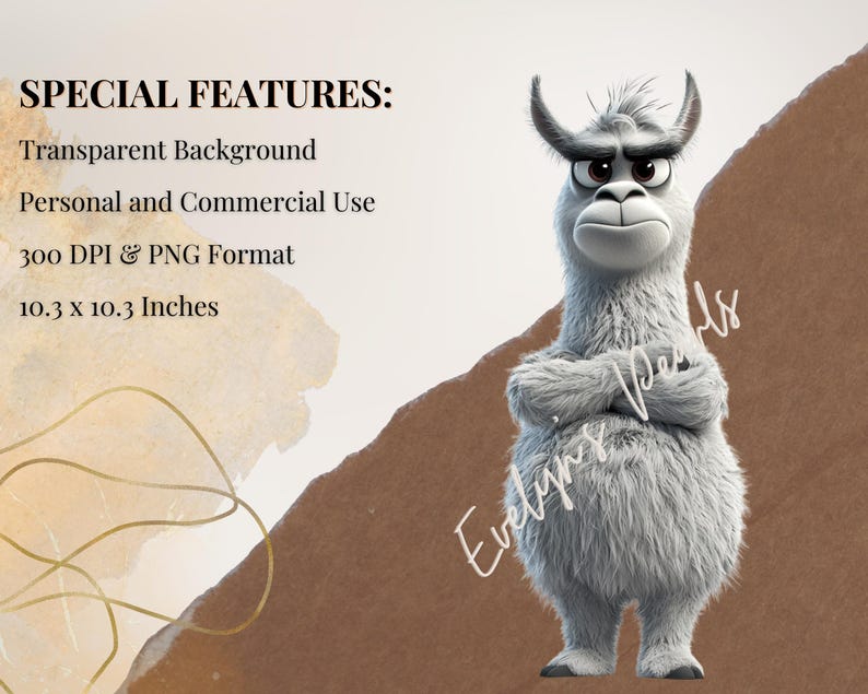 Quirky Llama Clipart Funny Llama PNG Humorous Llama Clipart Quirky Animals Clipart Sublimations Farm PNG| Commercial Use Clipart Transparent image 2