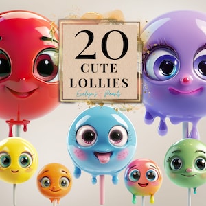 Lollypop Clipart Cute Lollies PNG Cute Food Clipart Cute Cartoon PNG Kids Clipart Sticker PNG Lollypop | Commercial Use Clipart Transparent