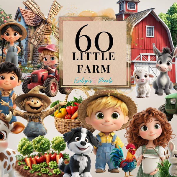 Cute Country Clipart - Etsy UK