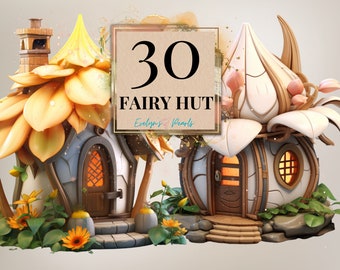 Fairy Hut Clipart Floral House Clipart Magic Fairy Hut Clipart Magical Forest Clipart Fairy Tale PNG | Commercial Use Clipart Transparent