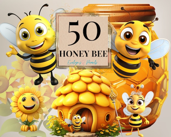 Bee Clipart Cute Honey Bee PNG Insect Clipart Floral Bee PNG Spring Clipart Farm Honey Bee PNG Animal | Commercial Use Clipart Transparent