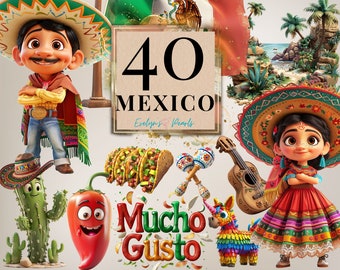Mexico Clipart Mexican Landmark PNG Mexican Vacation Travel Clipart Adventure PNG Mexican Food Clipart Mexican Flag | Commercial Use Clipart