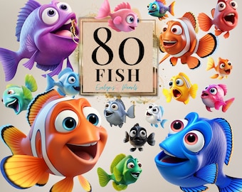Fish Clipart Sea Life PNG Sea Creature Clipart Under The Ocean Clipart Colourful Fish PNG Sea Animal | Commercial Use Clipart Transparent