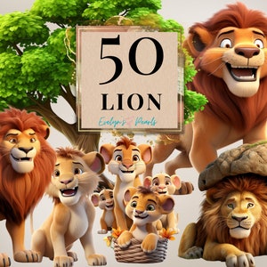 Lion Clipart bébé lion PNG Clipart animaux de safari Roi de la jungle PNG Clipart animaux mignons Clipart enfants| Clipart à usage commercial transparent
